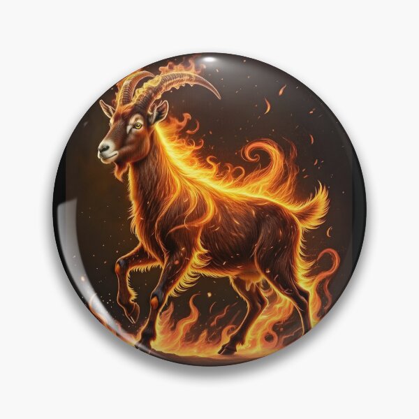 Item preview, 2027 Year of the Fire Goat, Fiery Goat,Happy New Year! fire on black background designed and sold by orthodox-icon.