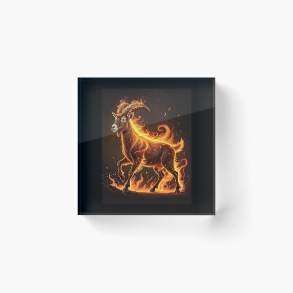 Item preview, 2027 Year of the Fire Goat, Fiery Goat,Happy New Year! fire on black background designed and sold by orthodox-icon.