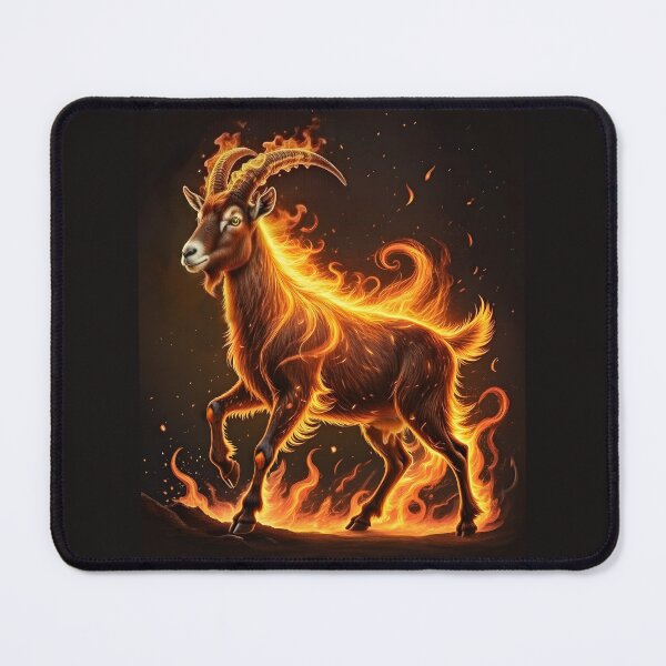 Item preview, 2027 Year of the Fire Goat, Fiery Goat,Happy New Year! fire on black background designed and sold by orthodox-icon.