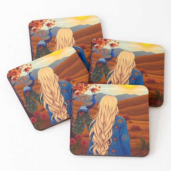 Item preview, Anime Girl Autumn Sunset Mountain - Fall Nature Scene designed and sold by Chibifaceneko.
