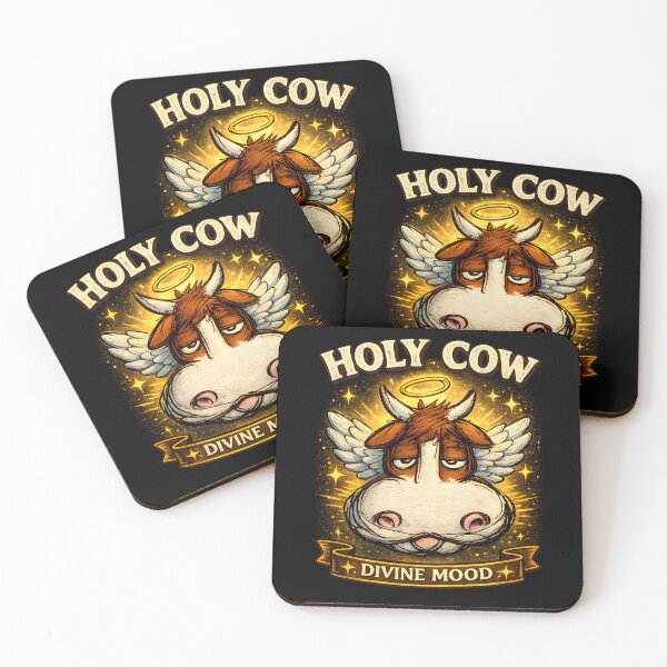 Item preview, Holy Cow – Divine Mood Funny Angel Cow Illustration designed and sold by blankTeeShirt.