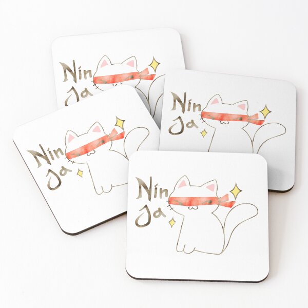 Item preview, Kawaii Ninja Cat Tee | Cute Anime Ninja Kitty with Bandana designed and sold by Louise Nilsson.