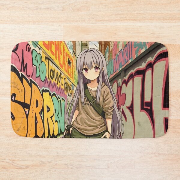 Item preview, Anime Character in Colorful Graffiti Street - Urban Art designed and sold by Chibifaceneko.