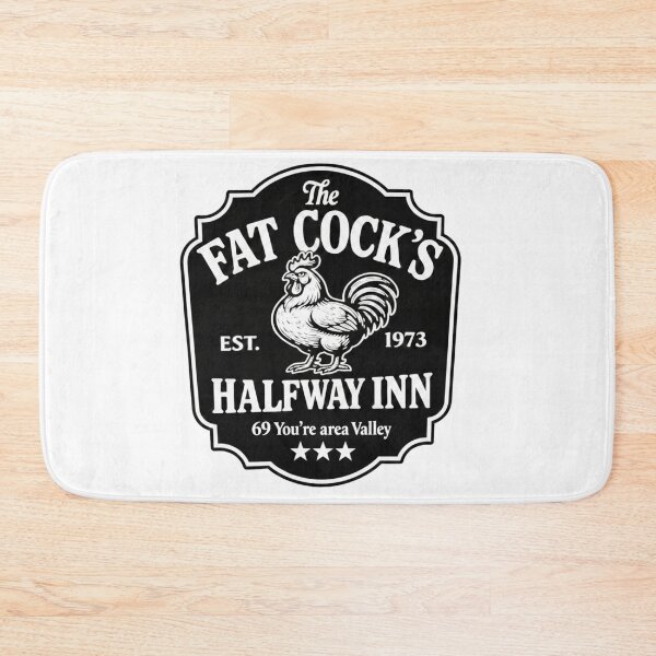Item preview, Vintage Pub Sign Parody - The Fat Cock’s Halfway Inn - Retro Rooster Wall Art designed and sold by TheNyneShop.