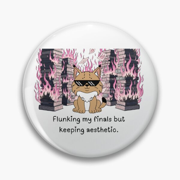 Item preview, Flunking my Finals but Keeping it Aesthetic funny library cat designed and sold by Lynxaria.