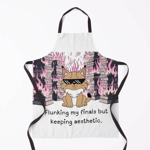 Item preview, Flunking my Finals but Keeping it Aesthetic funny library cat designed and sold by Lynxaria.