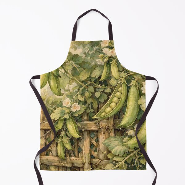 Item preview, Cottagecore Sugar Snap Peas Climbing the Fence designed and sold by M-Y-A-R-T-.