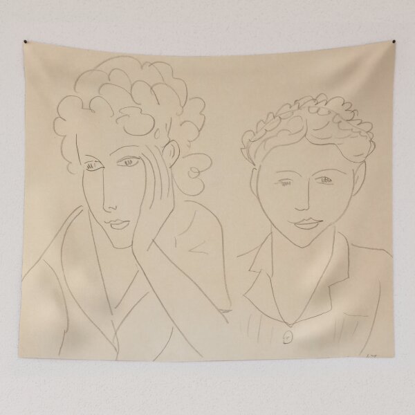 Item preview, Deux Femmes by Henri Matisse: Minimalist Line Drawing Portrait Poster designed and sold by artofuniverse.