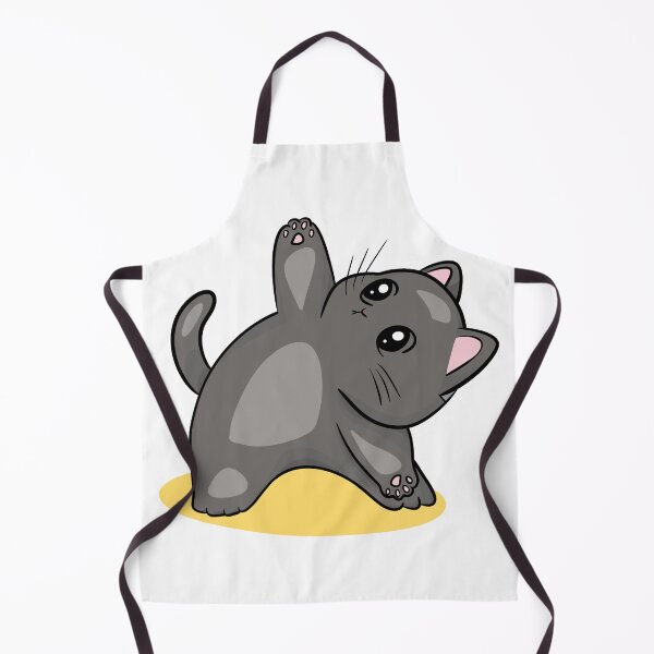 Item preview, Cute Kawaii Black Cat Doing Yoga - Adorable Kitty Stretching on Yellow Mat designed and sold by LYAN-STORE.