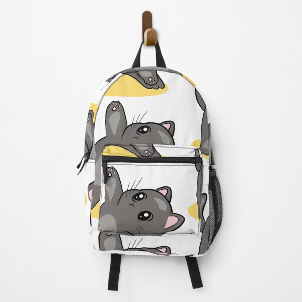 Item preview, Cute Kawaii Black Cat Doing Yoga - Adorable Kitty Stretching on Yellow Mat designed and sold by LYAN-STORE.