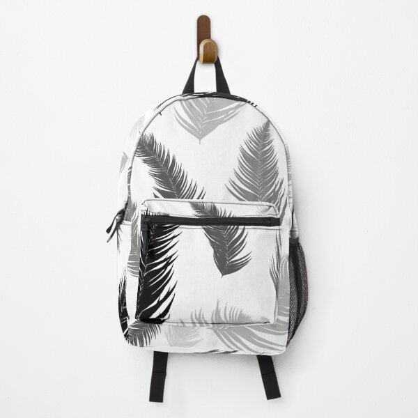 Item preview, Elegant Monochrome Feathers Pattern - Black and Grey Palm Fronds Abstract Art designed and sold by LYAN-STORE.