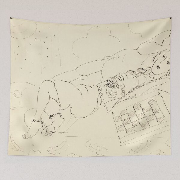 Item preview, Deux Odalisques by Henri Matisse: Minimal Line Art Poster designed and sold by artofuniverse.