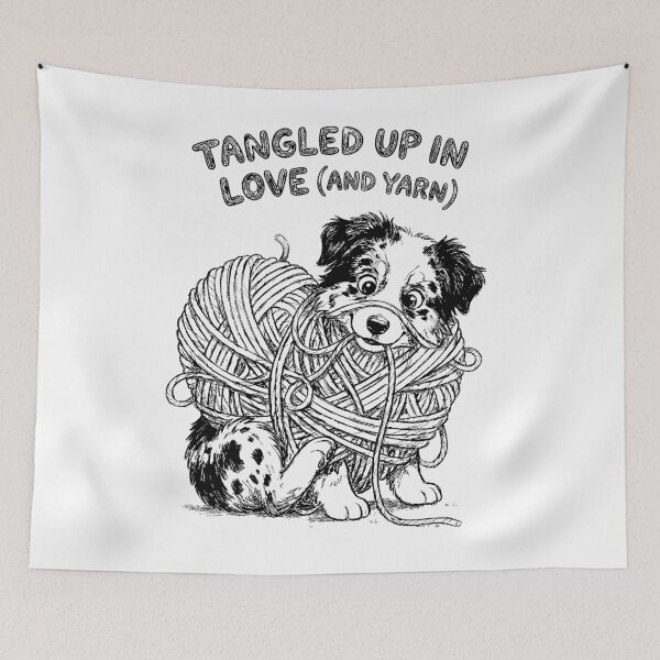 Item preview, Yarn Ball Bandit - Australian Shepherd Dog designed and sold by bapupa.