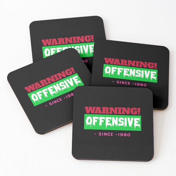 Item preview, WARNING: OFFENSIVE since 1980-Funny GenX Dark Humour T-Shirt  designed and sold by wombathole.