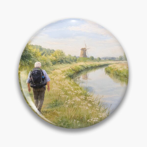 Item preview, Hiker on the Pieterpad Long Distance Hiking route in Netherlands  designed and sold by Studio Pico.
