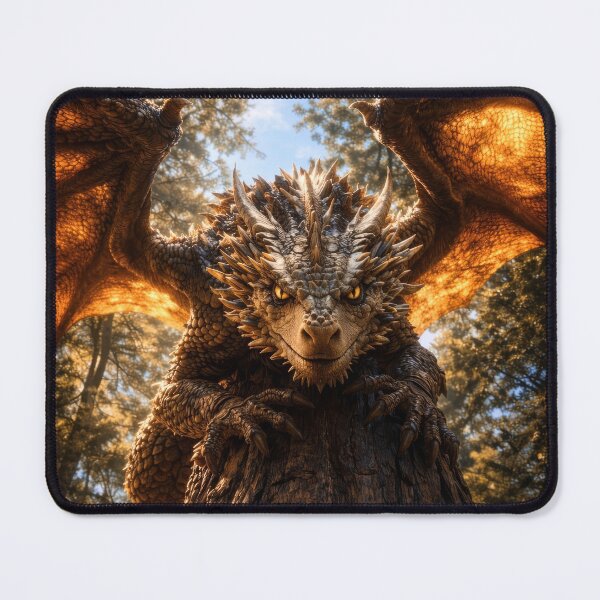 Item preview, Ancient Tree Guardian Dragon – Mystical Forest Fantasy Art designed and sold by DrakariArt.
