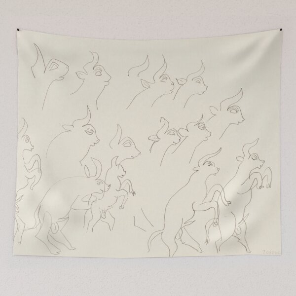 Item preview, Etudes De Boucs by Henri Matisse: Minimal Line Drawing Study designed and sold by artofuniverse.