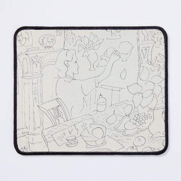 Item preview, Femme Dans Linterieur a La Nature Morte Au Magnolia by Henri Matisse: Minimal Line Art Poster designed and sold by artofuniverse.