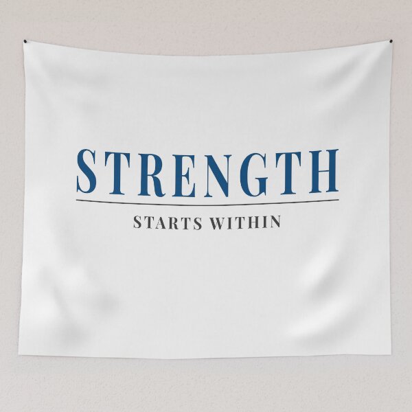 Item preview, Strength Starts Within Minimalist Fitness Typography Art designed and sold by FunFitLife Studio.
