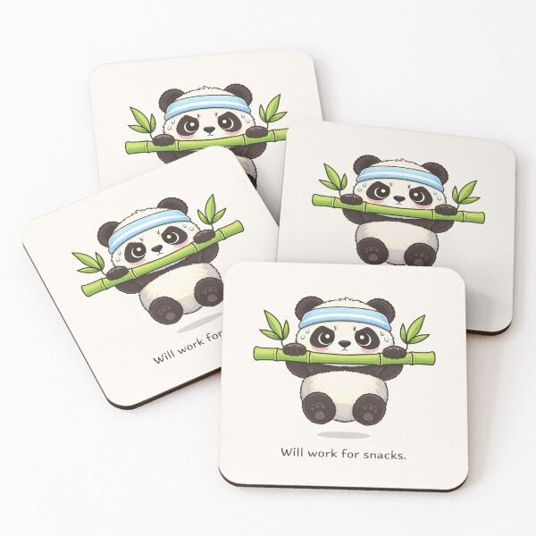 Item preview, Will Work for Snacks Panda – Funny Gym Workout Panda Design designed and sold by snaperos.