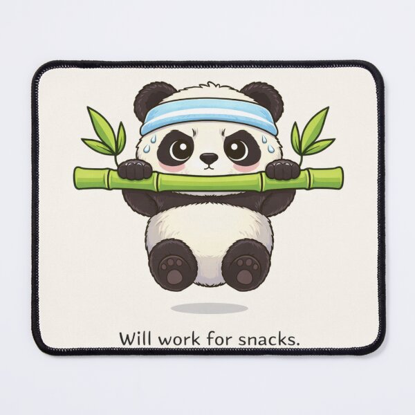 Item preview, Will Work for Snacks Panda – Funny Gym Workout Panda Design designed and sold by snaperos.