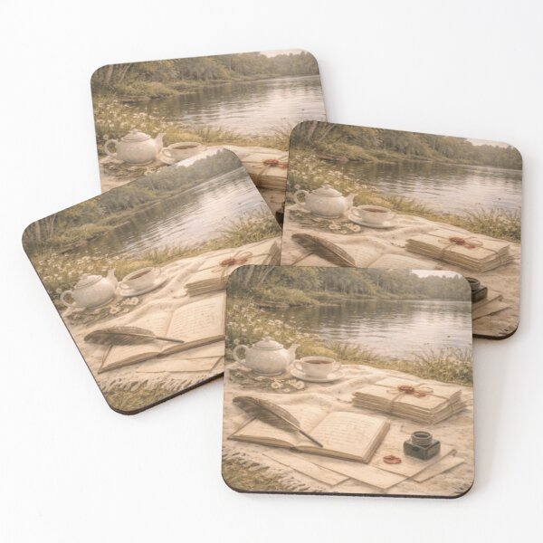 Item preview, Picnic Poetry Letters – Storybook Tea by the Lake Cottagecore Art designed and sold by ArtFreshStudio.