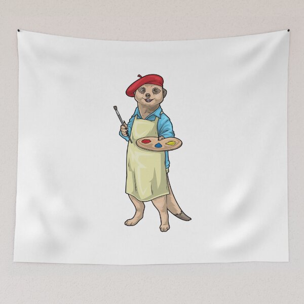Item preview, Meerkat Painter Paintbrush Painting designed and sold by Snabdesign84.