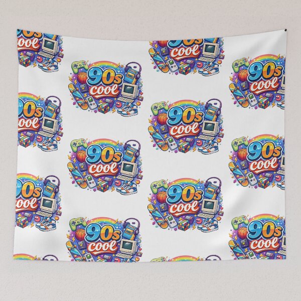 Item preview, 90s Cool Logo with Iconic Retro Objects designed and sold by GlobalBoom.