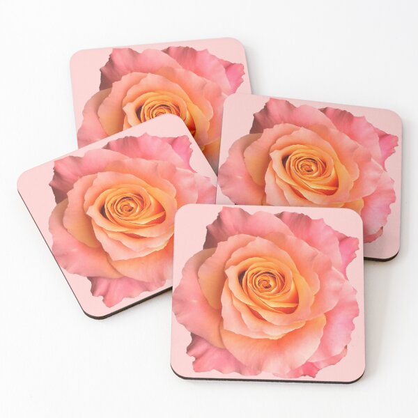 Item preview, peach pink rose flower sticker designed and sold by inainart.