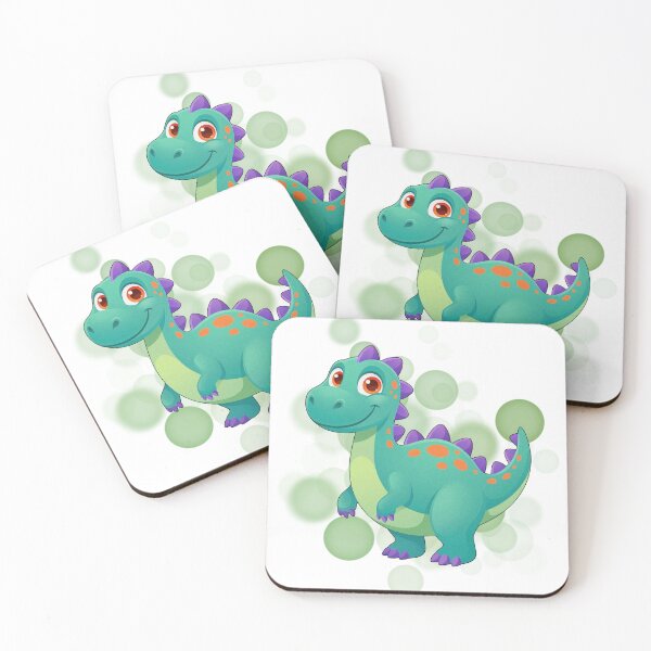 Item preview, Green Dinosaur with Purple Details - Cute Illustration designed and sold by iamKRUK.