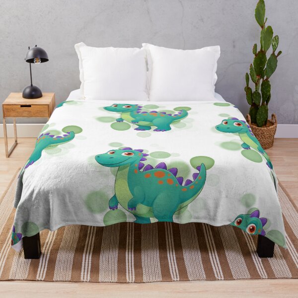 Item preview, Green Dinosaur with Purple Details - Cute Illustration designed and sold by iamKRUK.