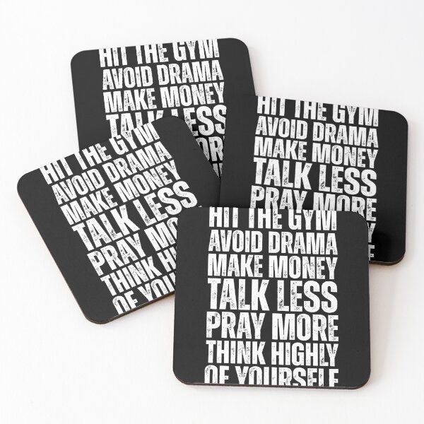 Item preview, Hit the gym. avoid drama. make money. talk less. pray more. think highly of yourself. designed and sold by Dondonmart.
