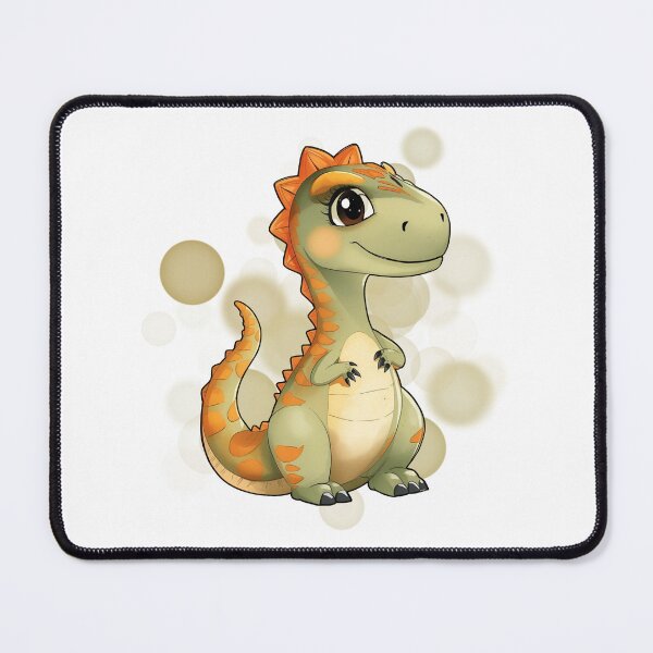 Item preview, Green Dinosaur with Orange Details and a Smile - Cute Illustration designed and sold by iamKRUK.