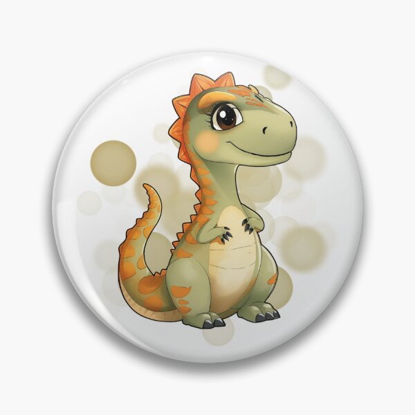 Item preview, Green Dinosaur with Orange Details and a Smile - Cute Illustration designed and sold by iamKRUK.