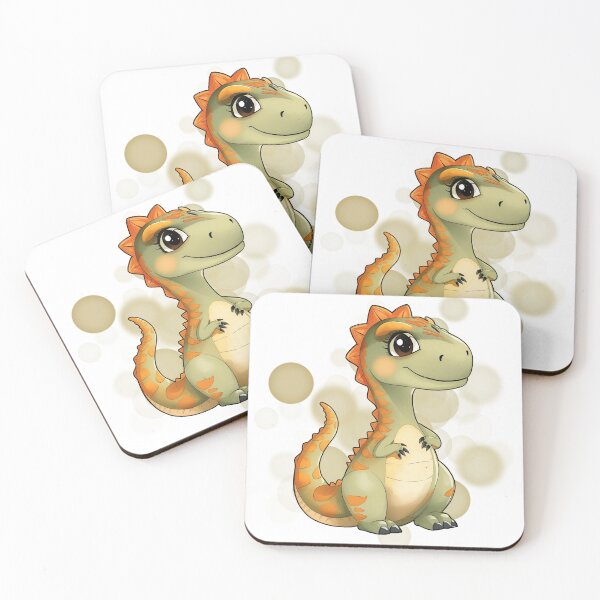 Item preview, Green Dinosaur with Orange Details and a Smile - Cute Illustration designed and sold by iamKRUK.