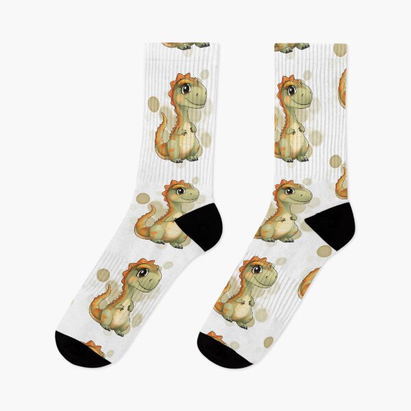 Item preview, Green Dinosaur with Orange Details and a Smile - Cute Illustration designed and sold by iamKRUK.