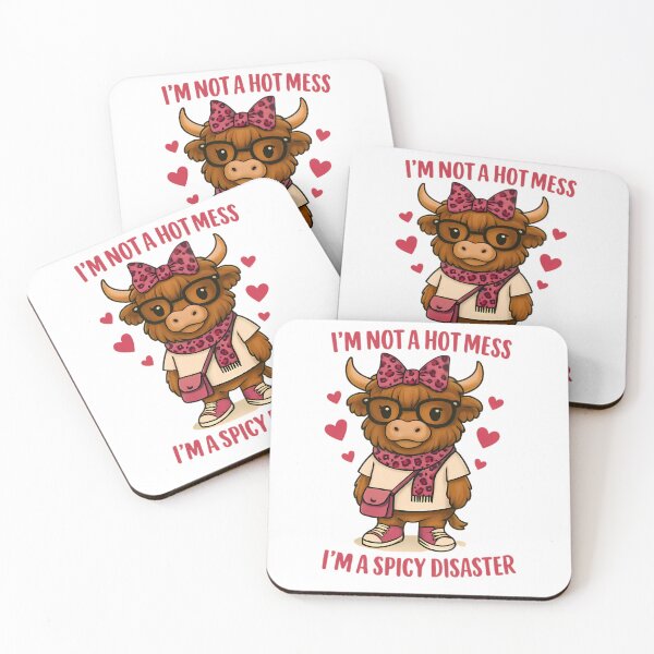Item preview, Spicy Disaster Funny Highland Cow – Cute Heifer with Glasses designed and sold by Stavman Creative Designs.