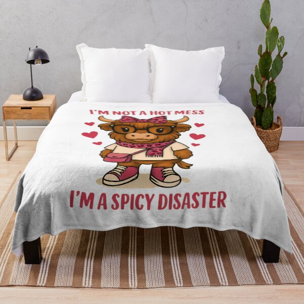 Item preview, Spicy Disaster Funny Highland Cow – Cute Heifer with Glasses designed and sold by Stavman Creative Designs.