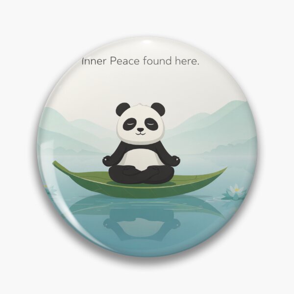 Item preview, Inner Peace Found Here – Meditating Panda Zen Illustration designed and sold by snaperos.