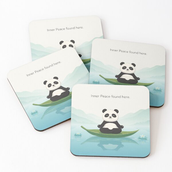 Item preview, Inner Peace Found Here – Meditating Panda Zen Illustration designed and sold by snaperos.