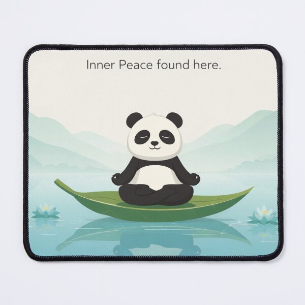 Item preview, Inner Peace Found Here – Meditating Panda Zen Illustration designed and sold by snaperos.