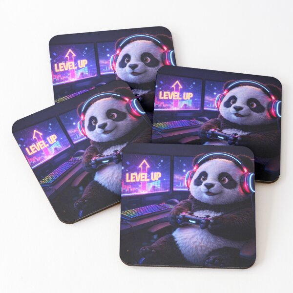 Item preview, Level Up Panda Gamer – Cute Gaming Panda with Headphones designed and sold by snaperos.