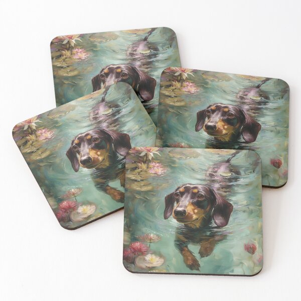 Item preview, Dachshund Swimming Among Water Lilies designed and sold by PetsArt.