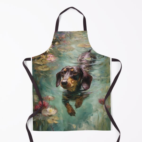Item preview, Dachshund Swimming Among Water Lilies designed and sold by PetsArt.