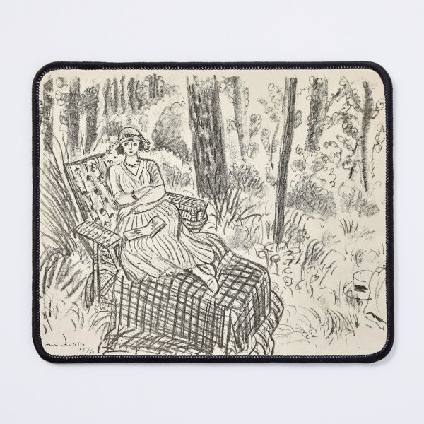 Item preview, Jeune Femme a La Chaise Longue Dans Un Sous Bois by Henri Matisse: Modernist Line Art designed and sold by artofuniverse.