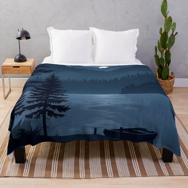 Item preview, Night Lake Moonlight Pine Tree Cinematic designed and sold by avwear.