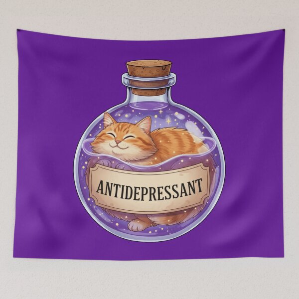 Item preview, Funny Cat Potion - Literal Antidepressant Magic Bottle designed and sold by MythoWorldddd.