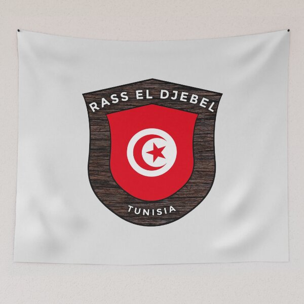 Item preview, Rass el Djebel Tunisia | Flag Shield Travel Emblem designed and sold by World Designs.