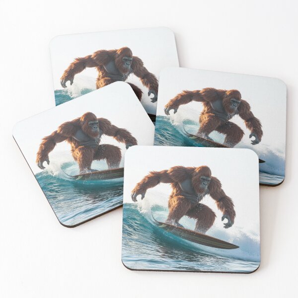Item preview, Surfing Bigfoot – Sasquatch Riding a Wave Art designed and sold by LintonGriffin.