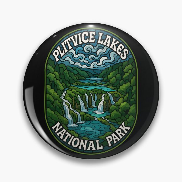 Item preview, Plitvice Lakes Croatia Stained Glass Travel designed and sold by TomFrontierArt.